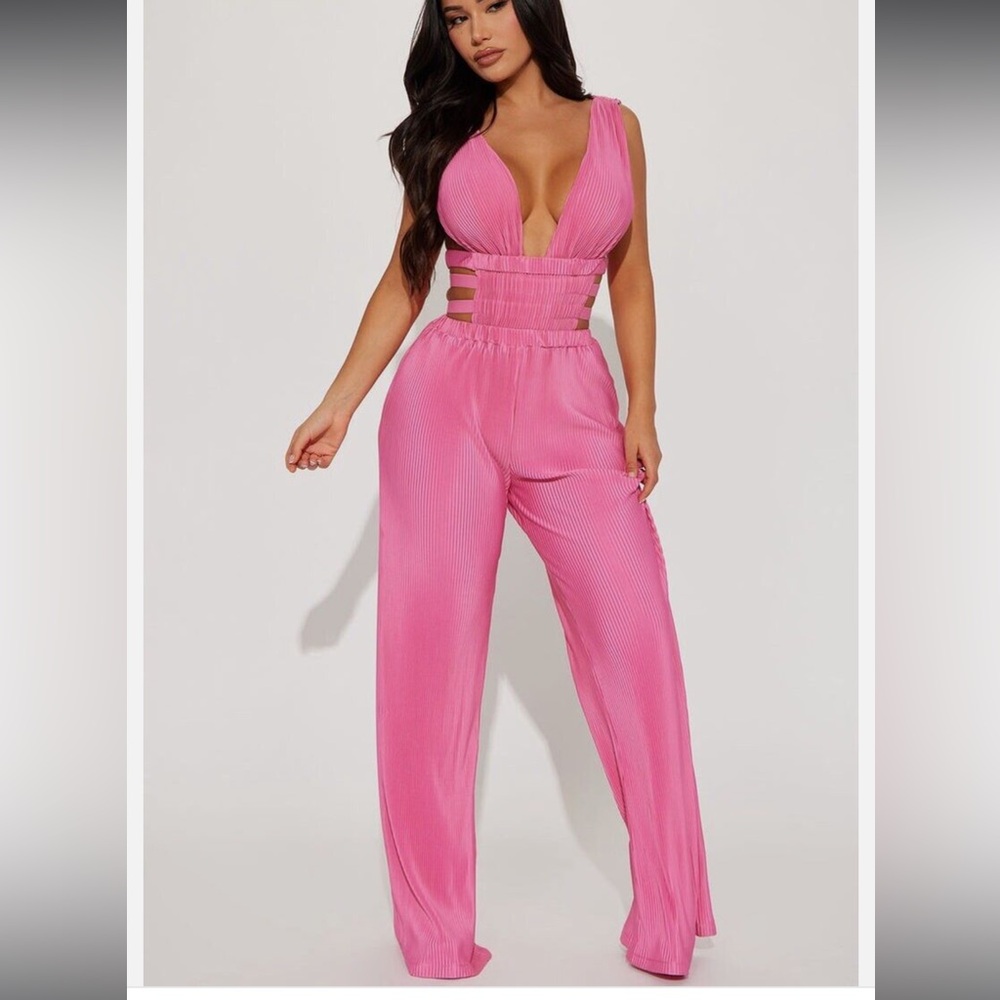 Hot Pink Jumpsuit- New w/ Tags